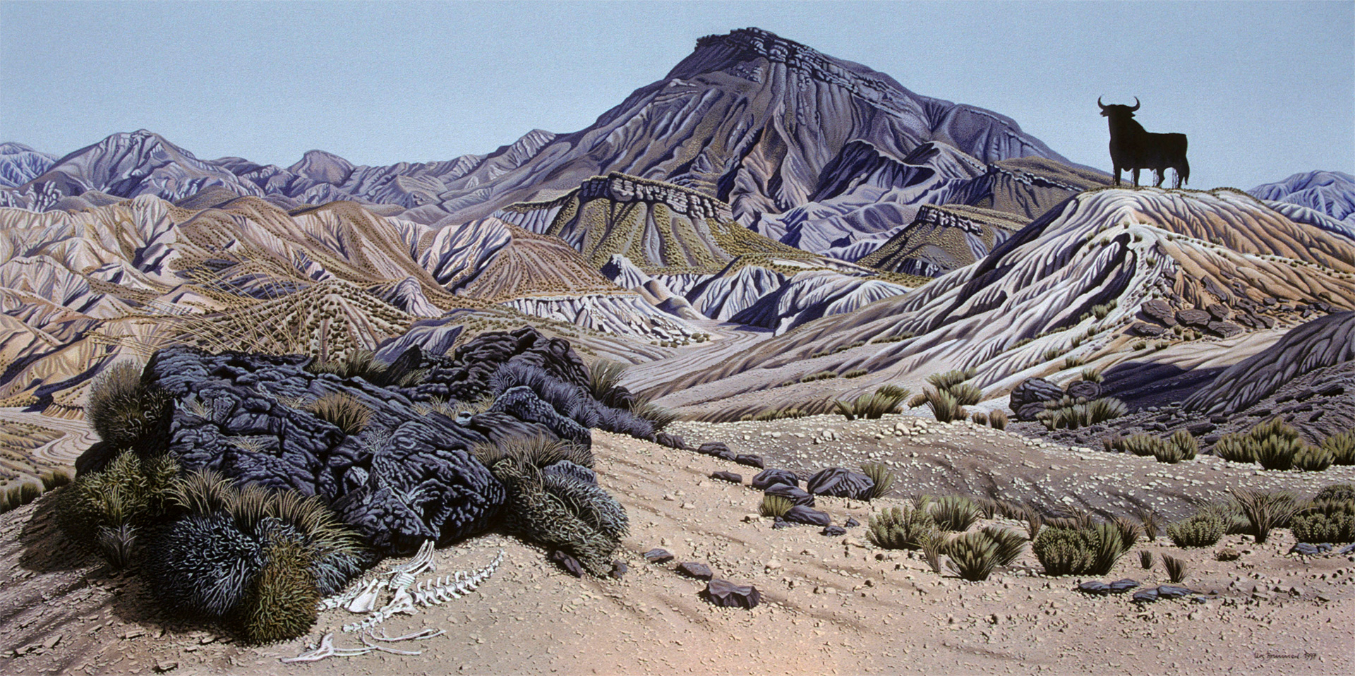 Sierra Alhamilla, Almeria, 1997, Acryl auf Leinwand, 70 x 140 cm