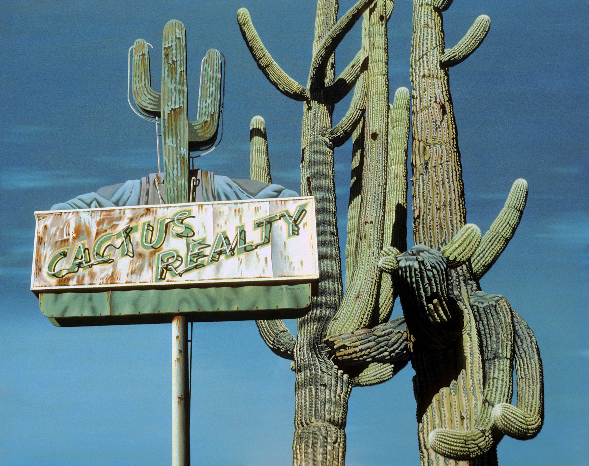 Cactus Realty, 1990, Acryl auf Leinwand, 120 x 150 cm