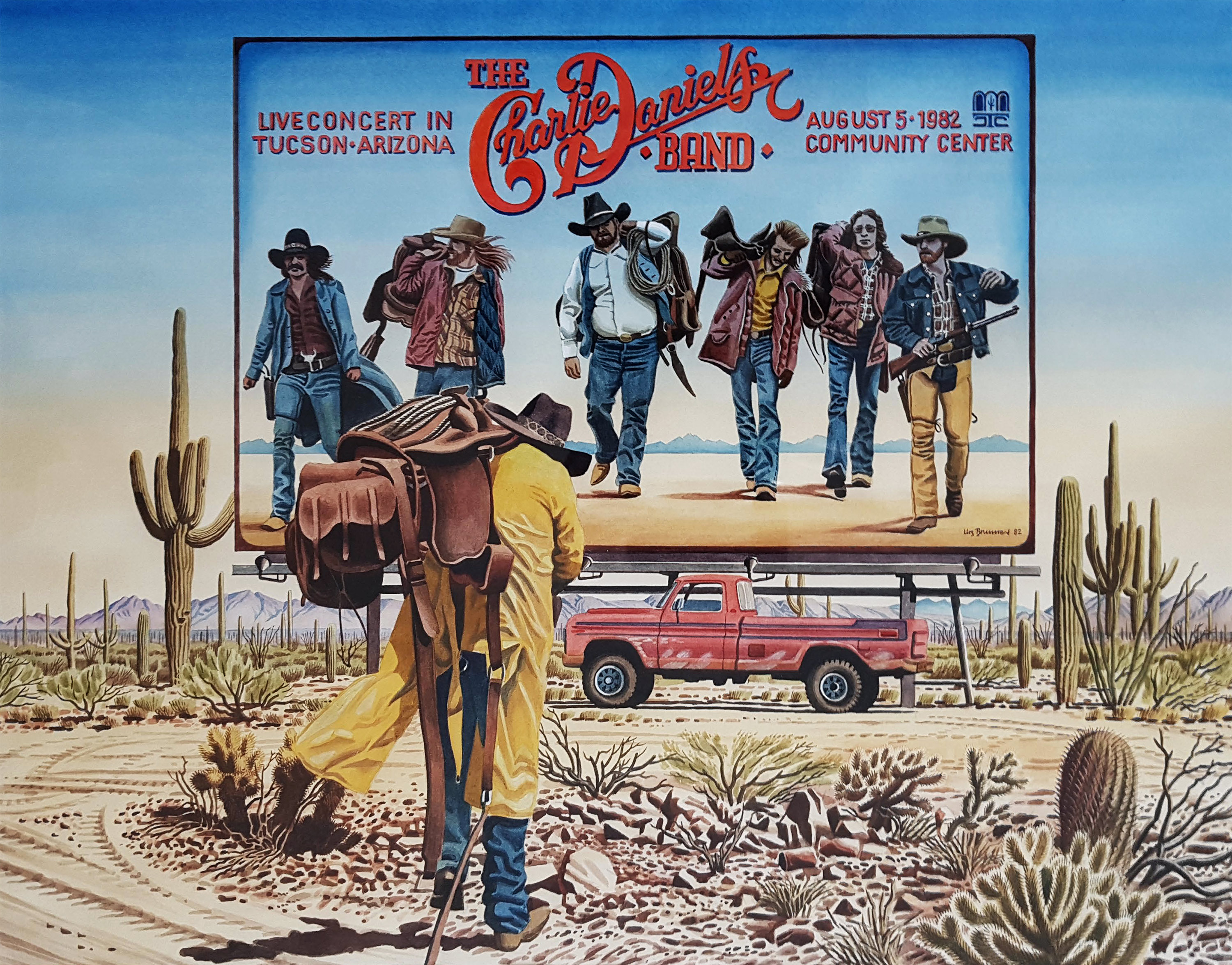 Saddle Tramp / Charlie Daniels Band, 1982, Aquarell auf Papier, 41 x 53 cm