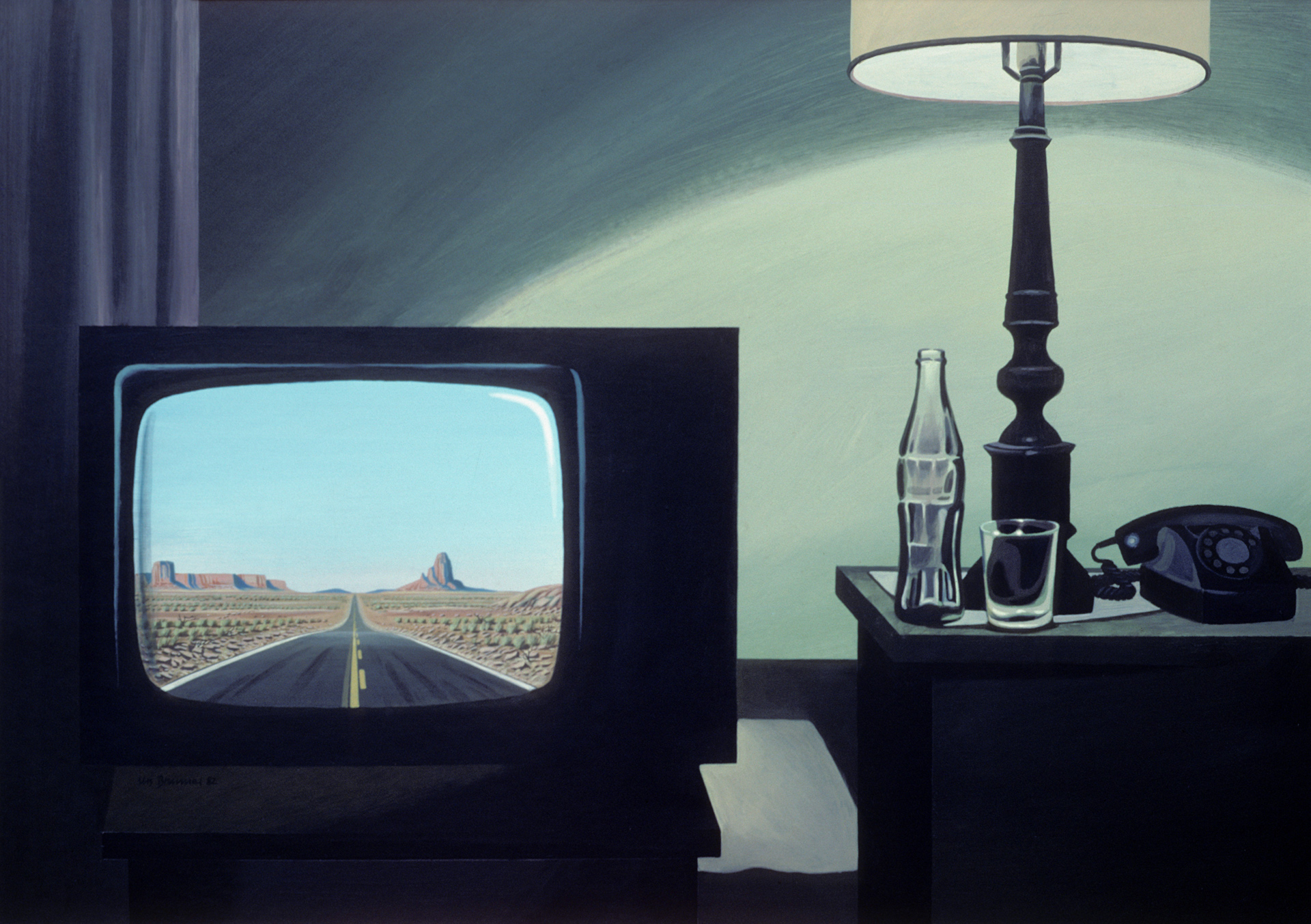 Motel Room, 1982, Acryl auf Hartfaserplatte, 65 x 92 cm
