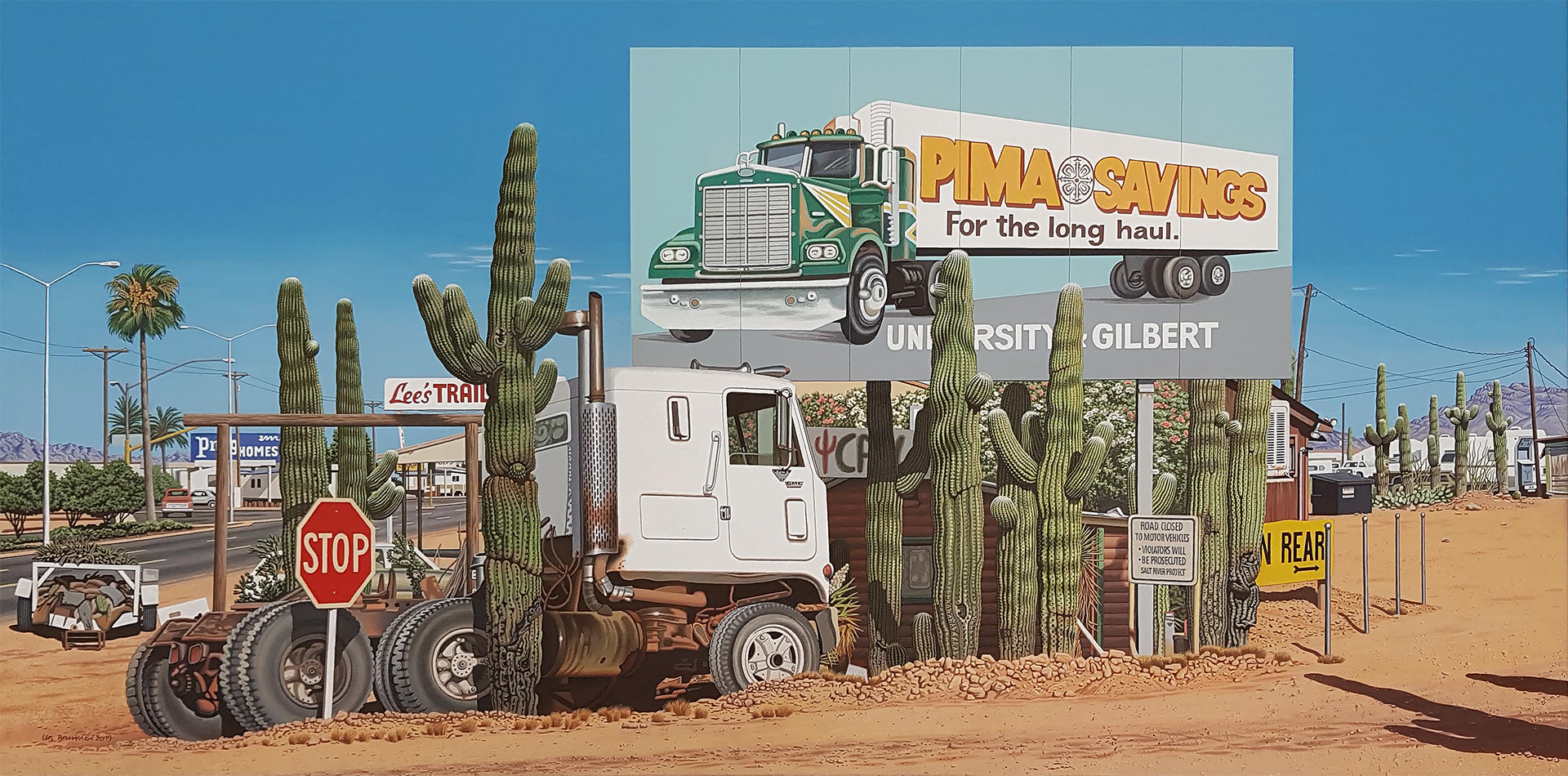 Pima Savings, 2019, Acryl auf Leinwand, 70 x 140 cm