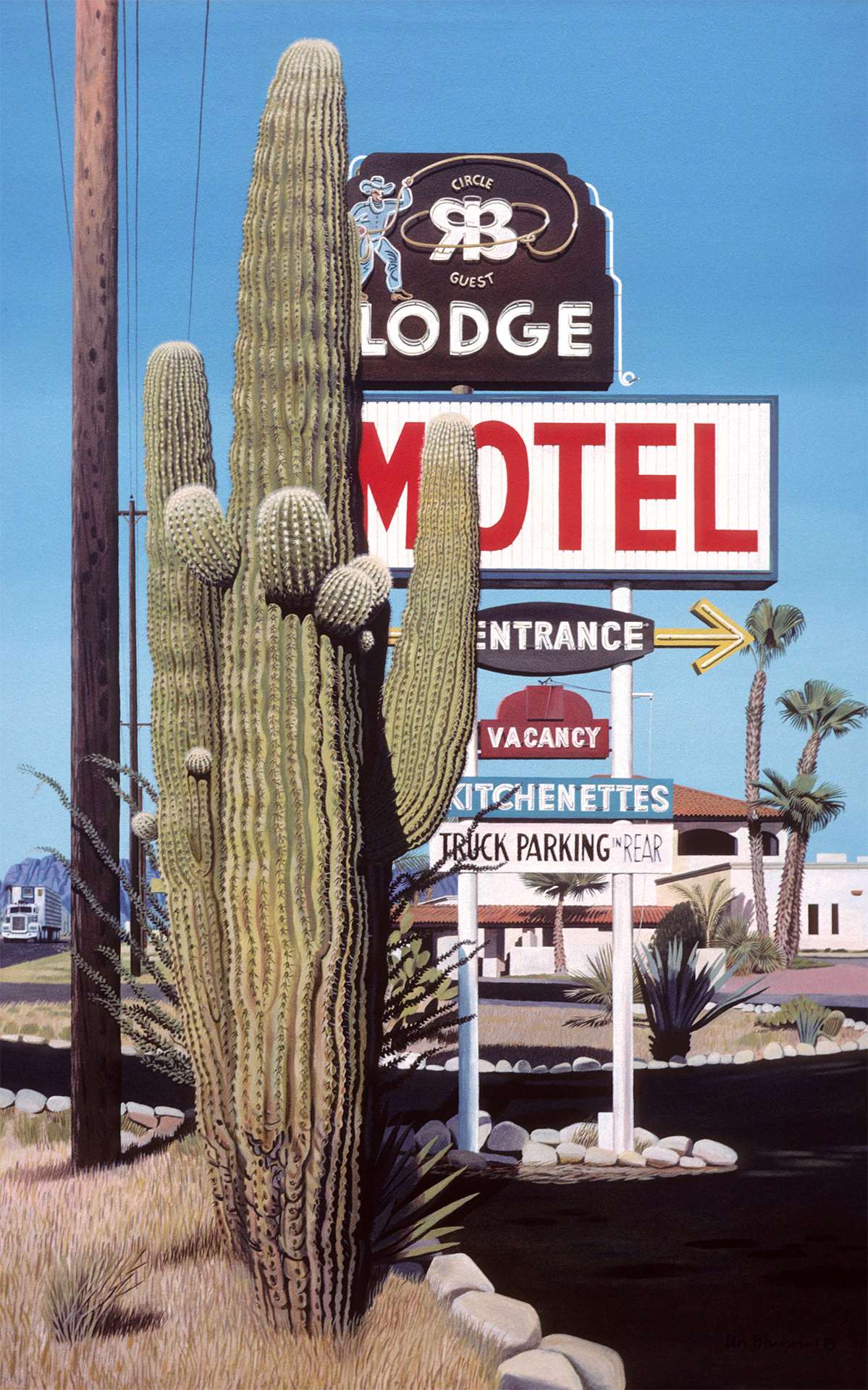 RB Lodge / Arizona Motel, 1983, Dispersion auf Hartfaserplatte, 205 x 130 cm