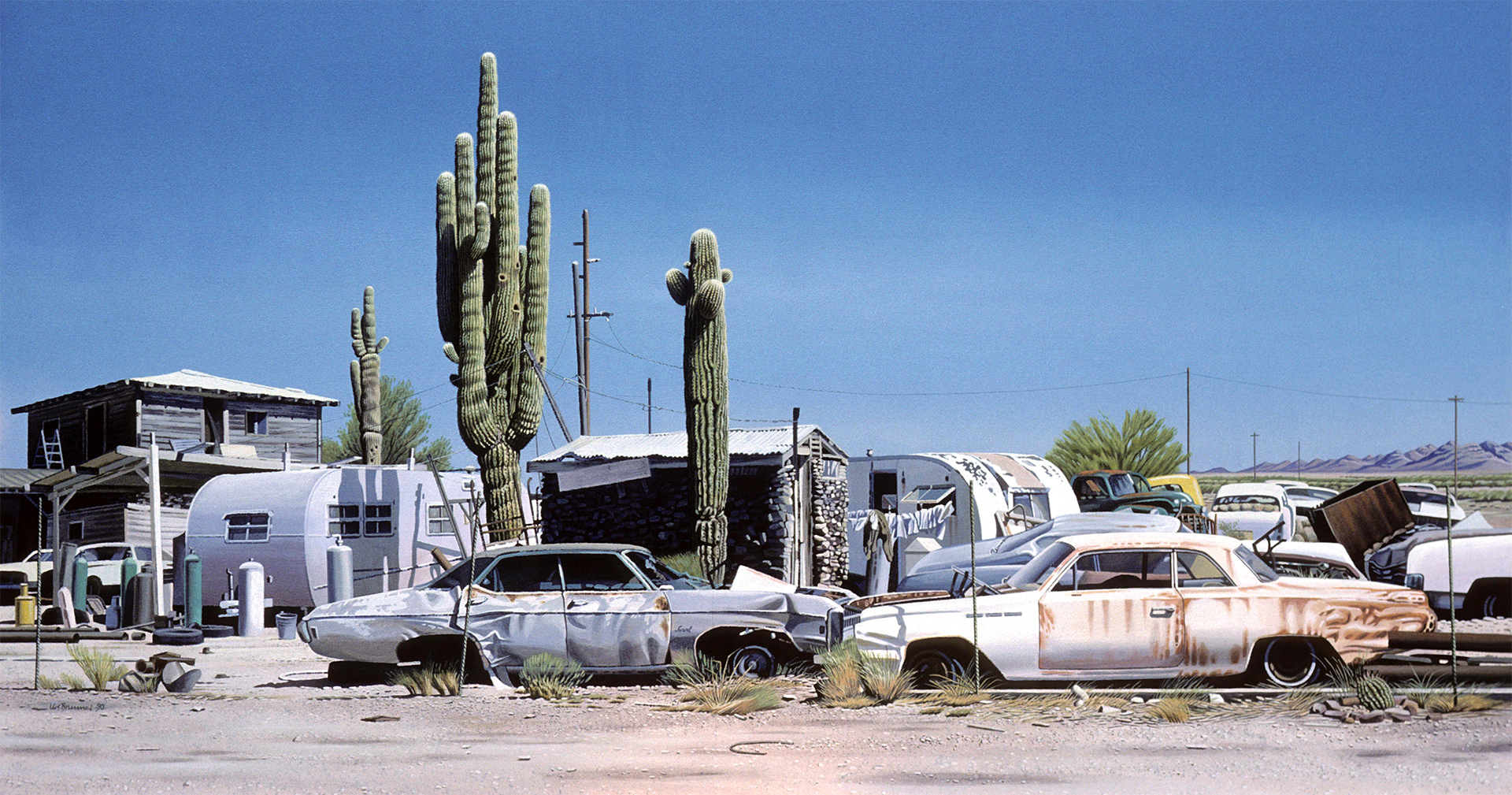 Roadside Trash, 1990, Acryl auf Leinwand, 80 x 150 cm