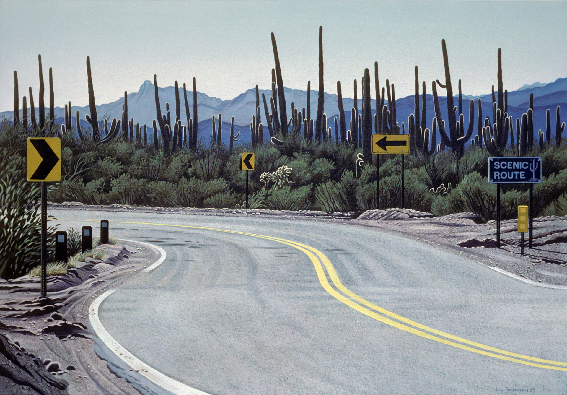 Scenic Route, 1989, Acryl auf Leinwand, 70 x 100 cm