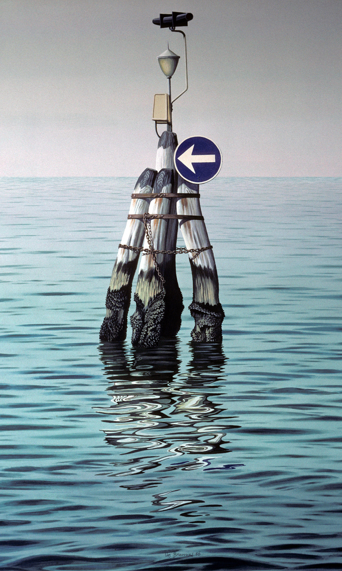 Schifffahrt-Signal I, 1986, Acryl auf Hartfaserplatte, 123 x 77 cm
