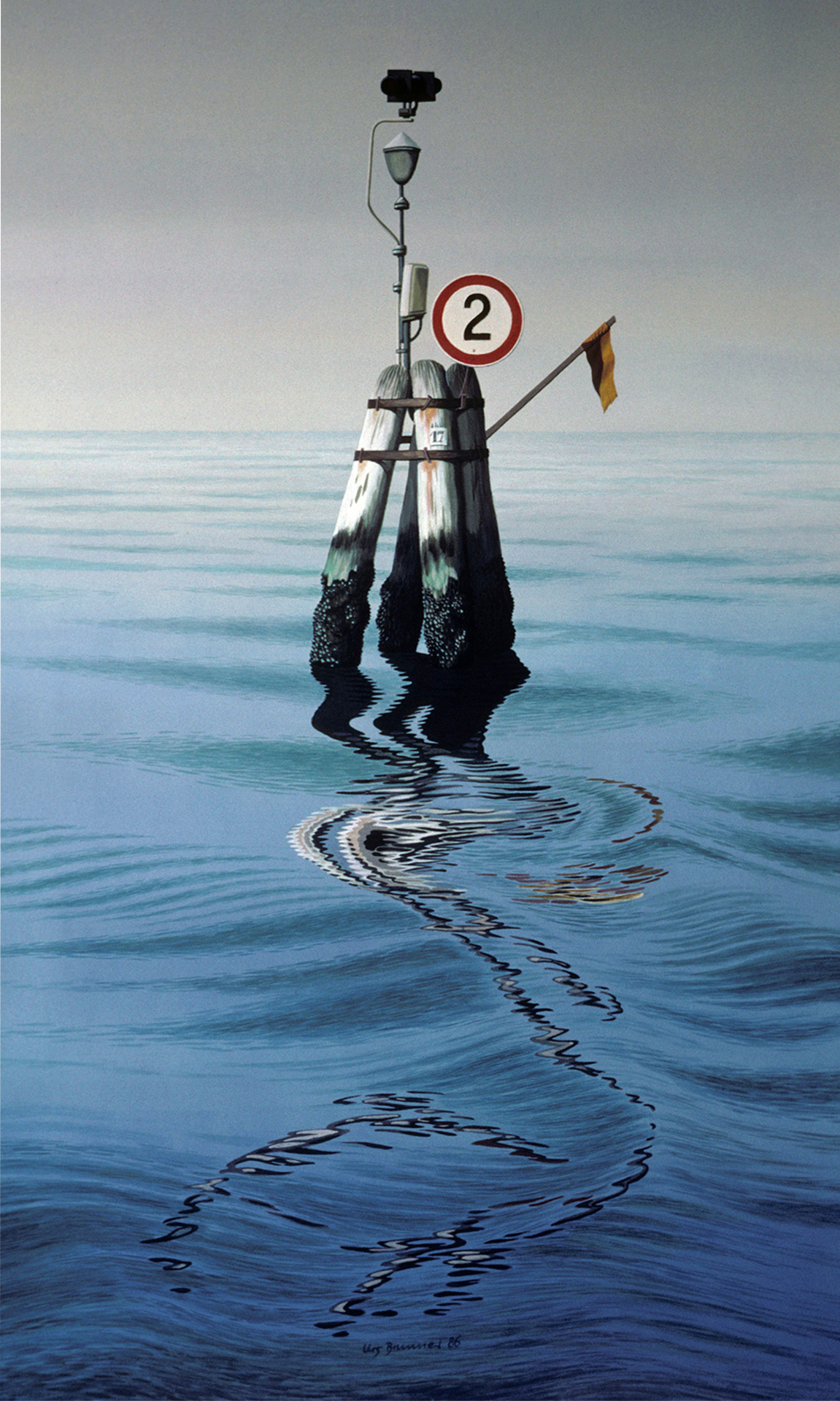 Schifffahrt-Signal II, 1986, Acryl auf Hartfaserplatte, 123 x 77 cm