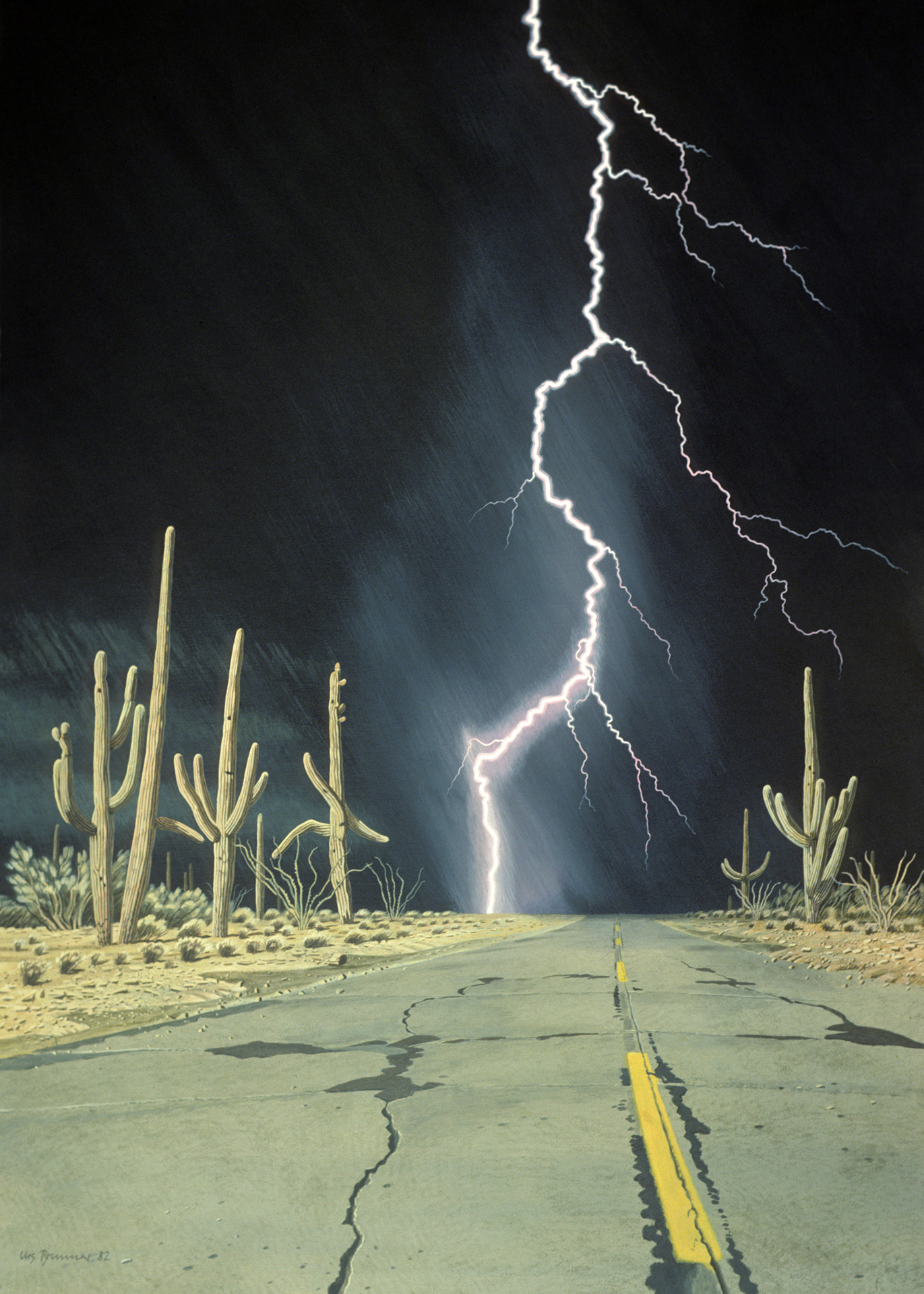 Thunderstorm, 1982, Acryl auf Hartfaserplatte, 92 x 65 cm