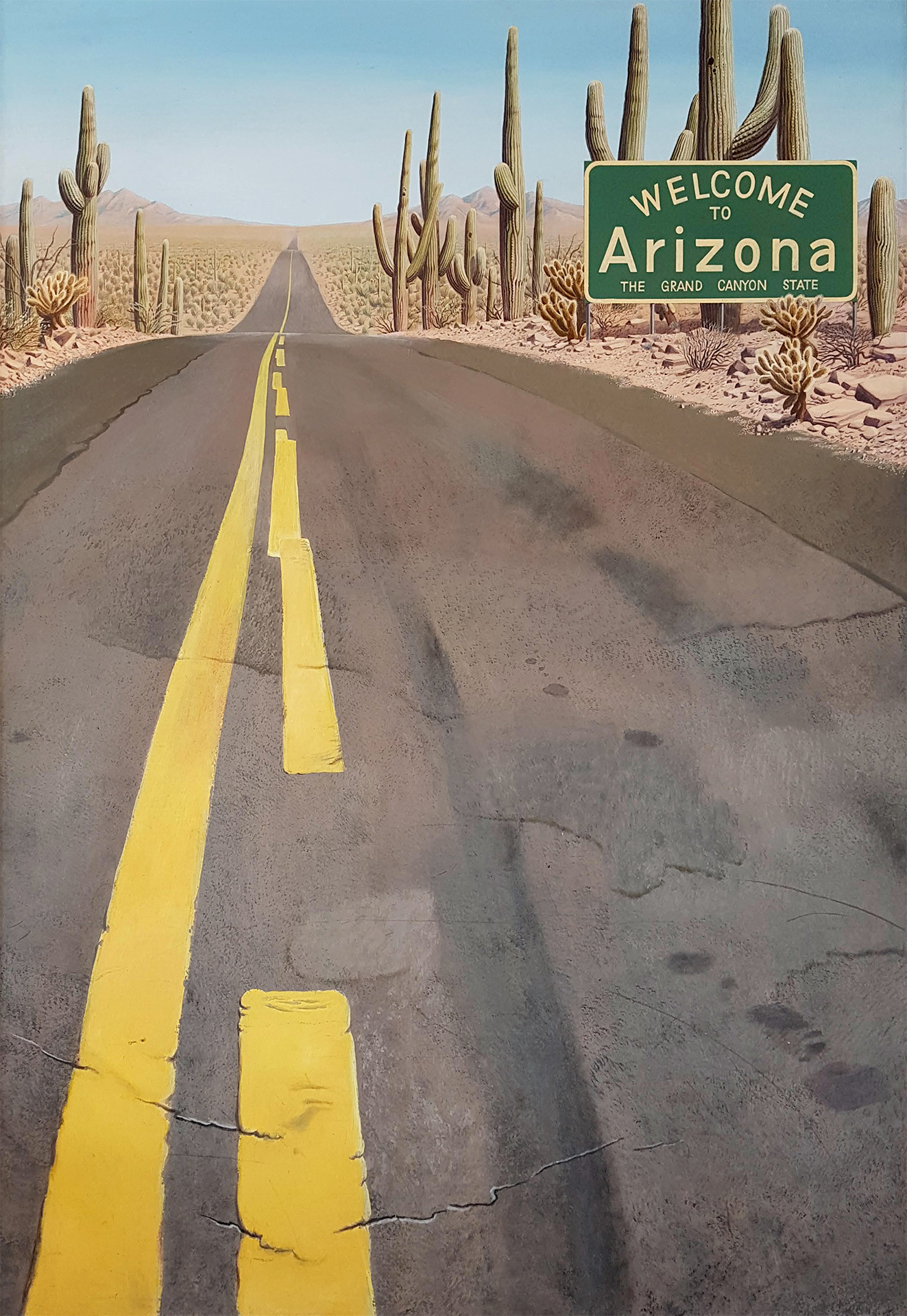 Welcome to Arizona, 1972, Dispersion auf Spanplatte, 198 x 140 cm
