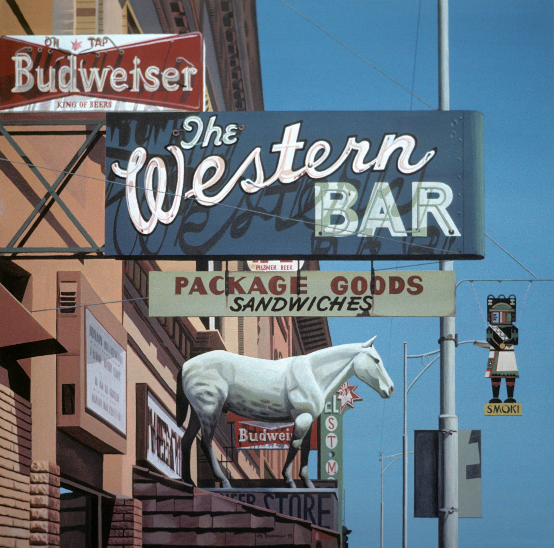 The Western Bar, 1979, Dispersion auf Hartfaserplatte, 72 x 72 cm